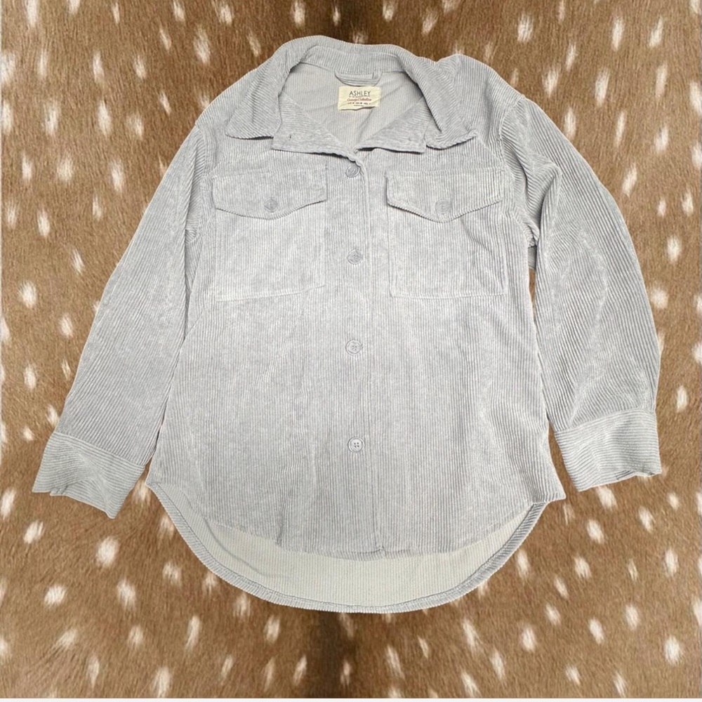 Ashley By 26 International Light Gray Corduroy Shirt